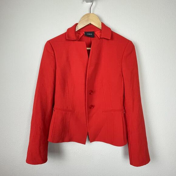 Akris Red Virgin Wool Blazer Size‎ 4 – Schurwolle Minimalist Old Money Style - Picture 1 of 10